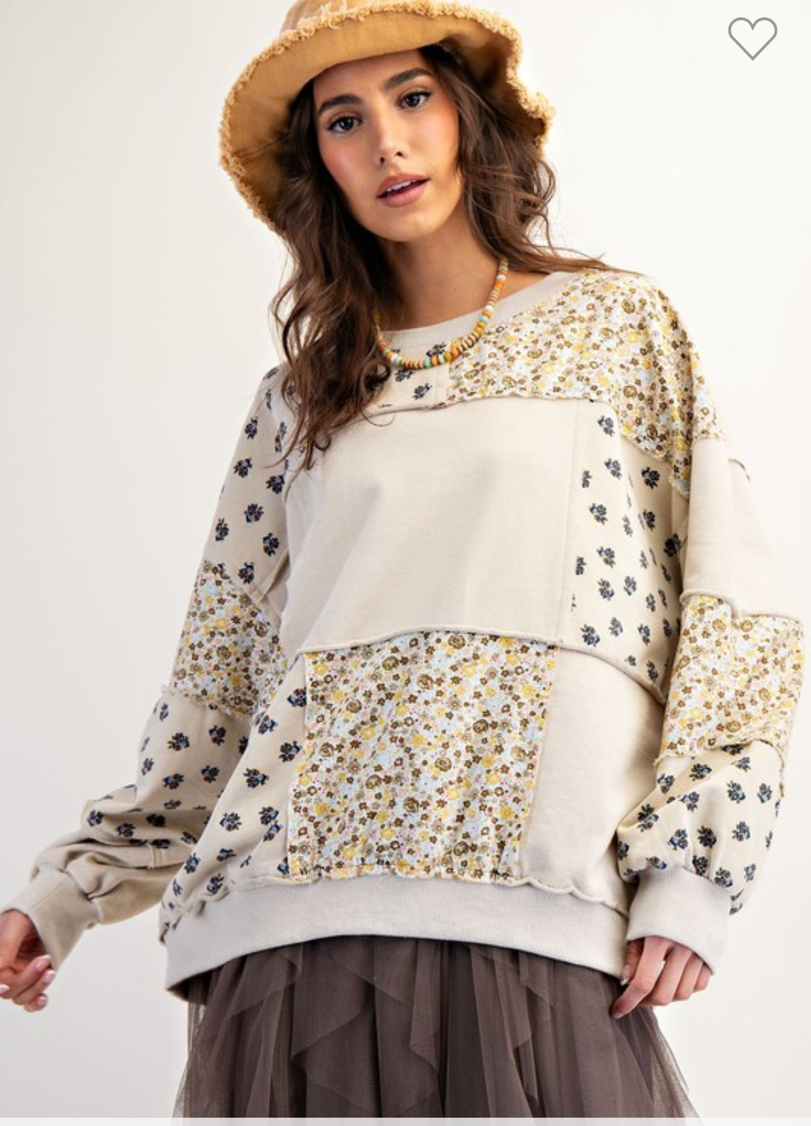 Patchwork Terry Knit Pullover