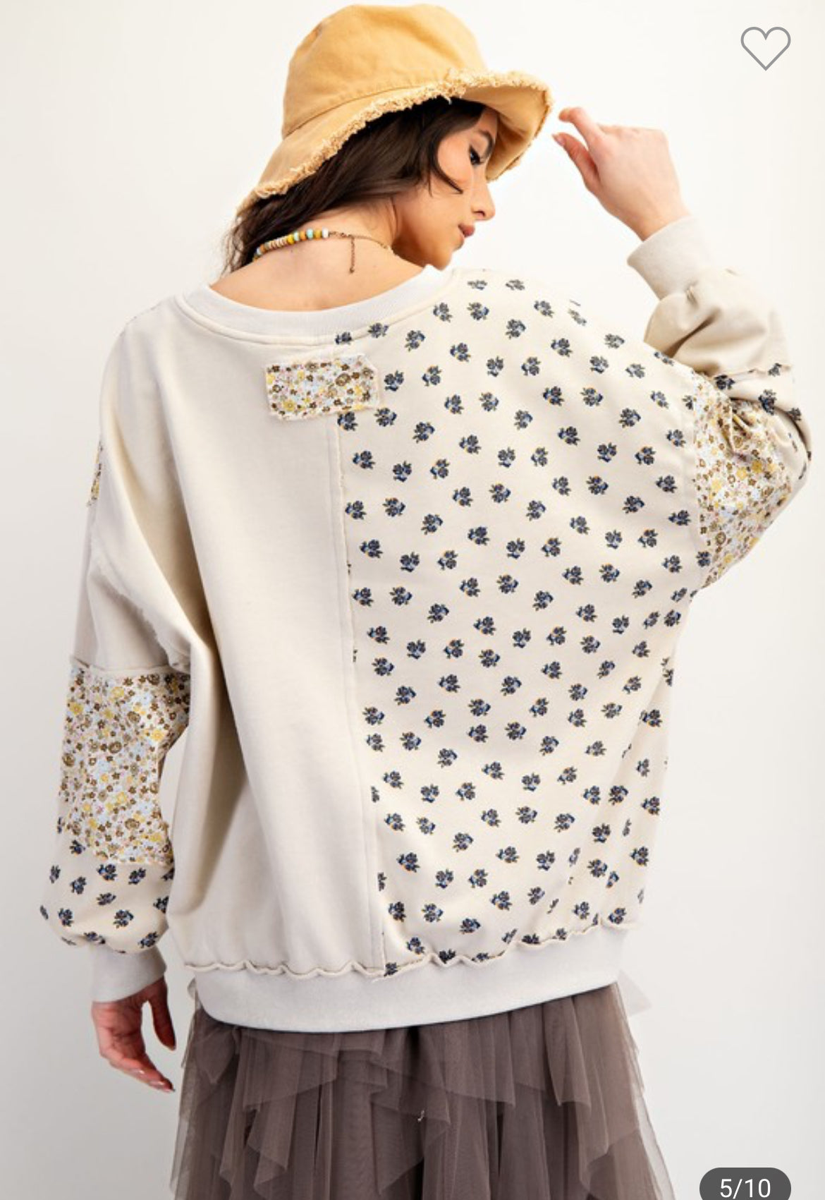 Patchwork Terry Knit Pullover