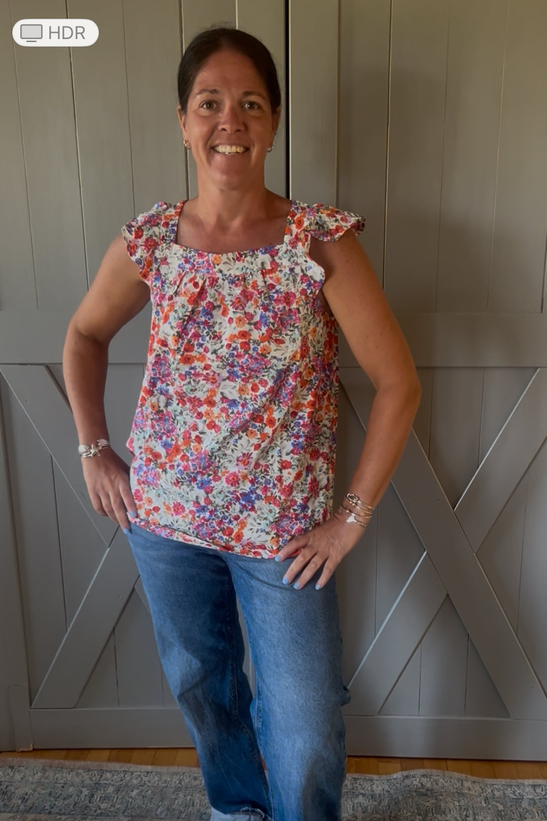Floral Flutter Tank Top