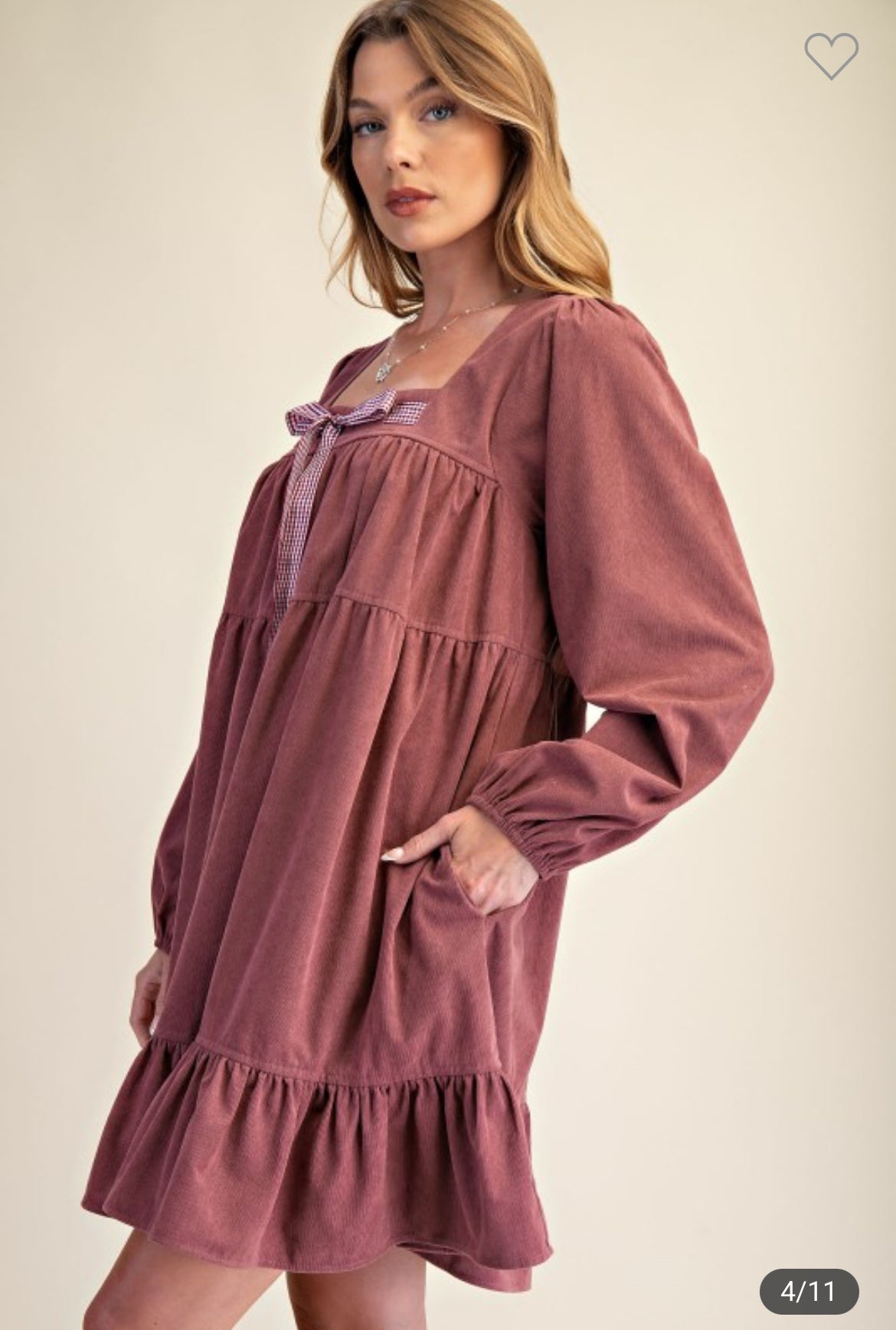 Mauve Corduroy Dress