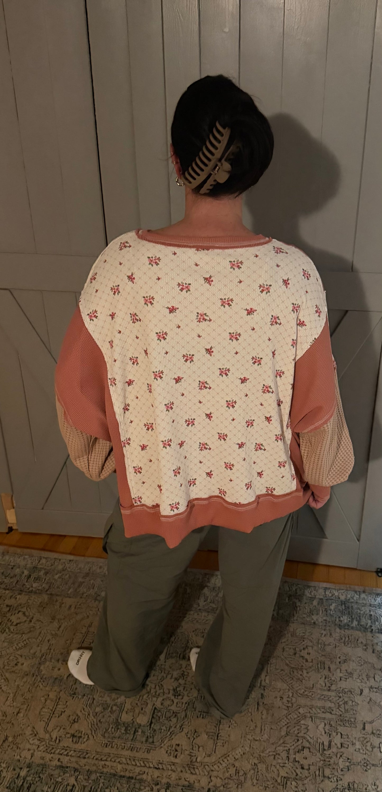 Floral Color Block Top