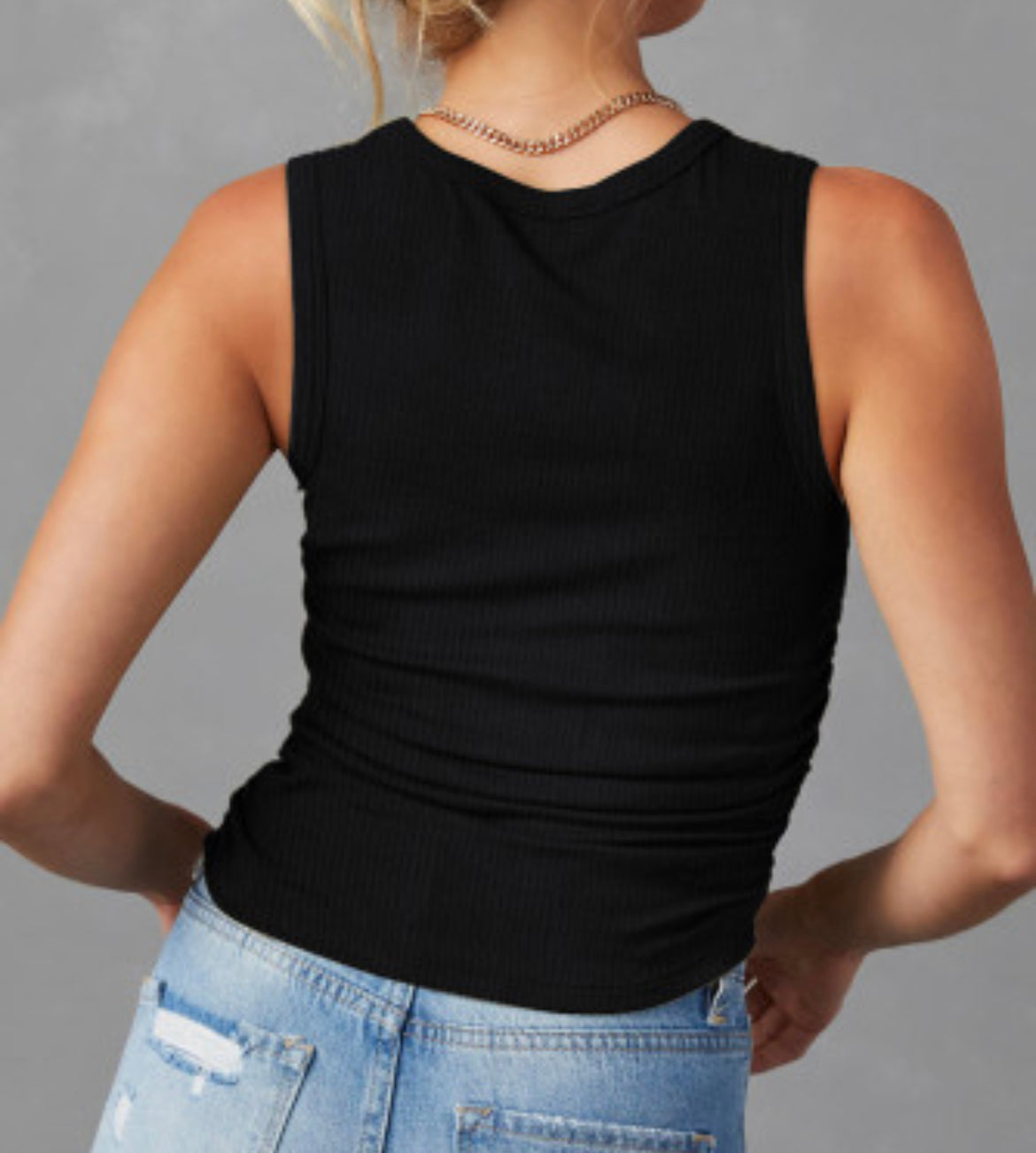 Black Ruched side Tank