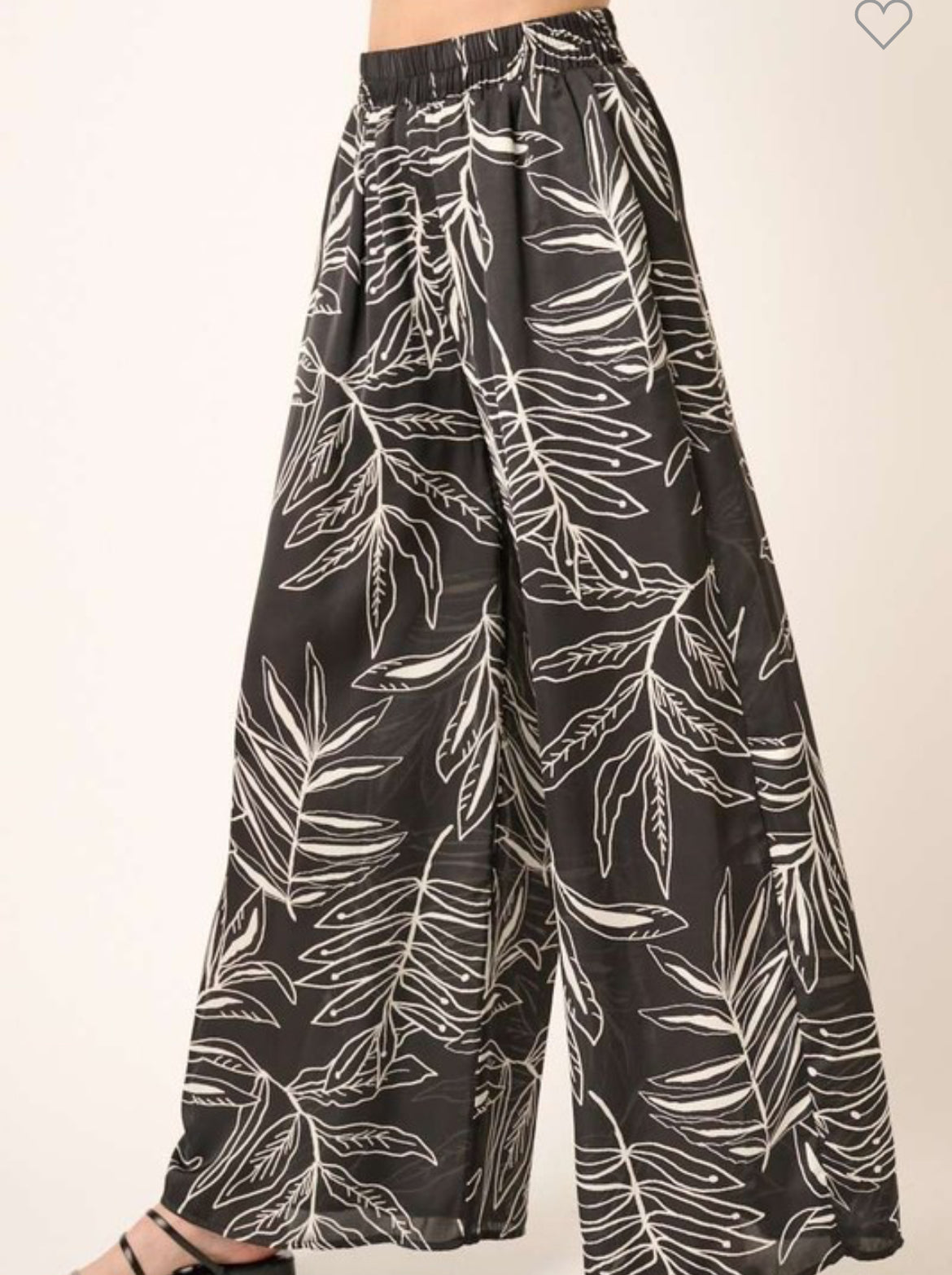 Leaf Print Satin Pant