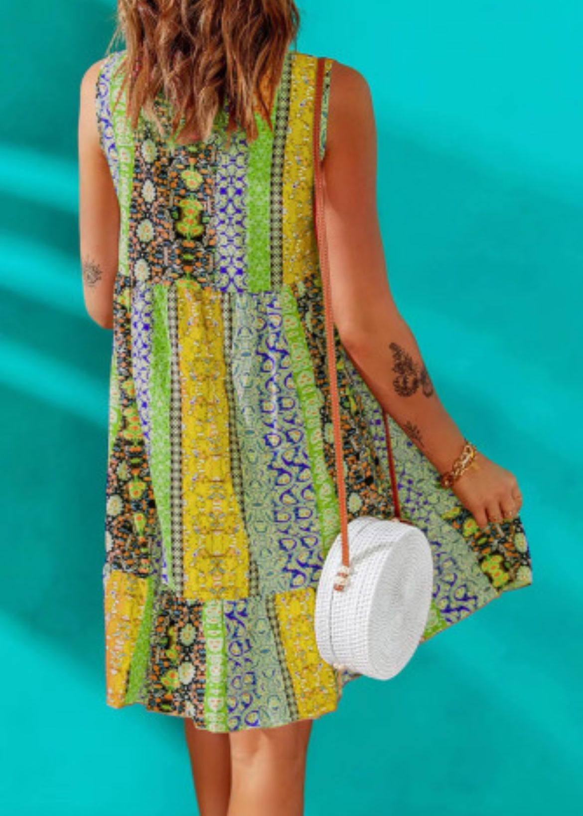 Floral V Neck Dress