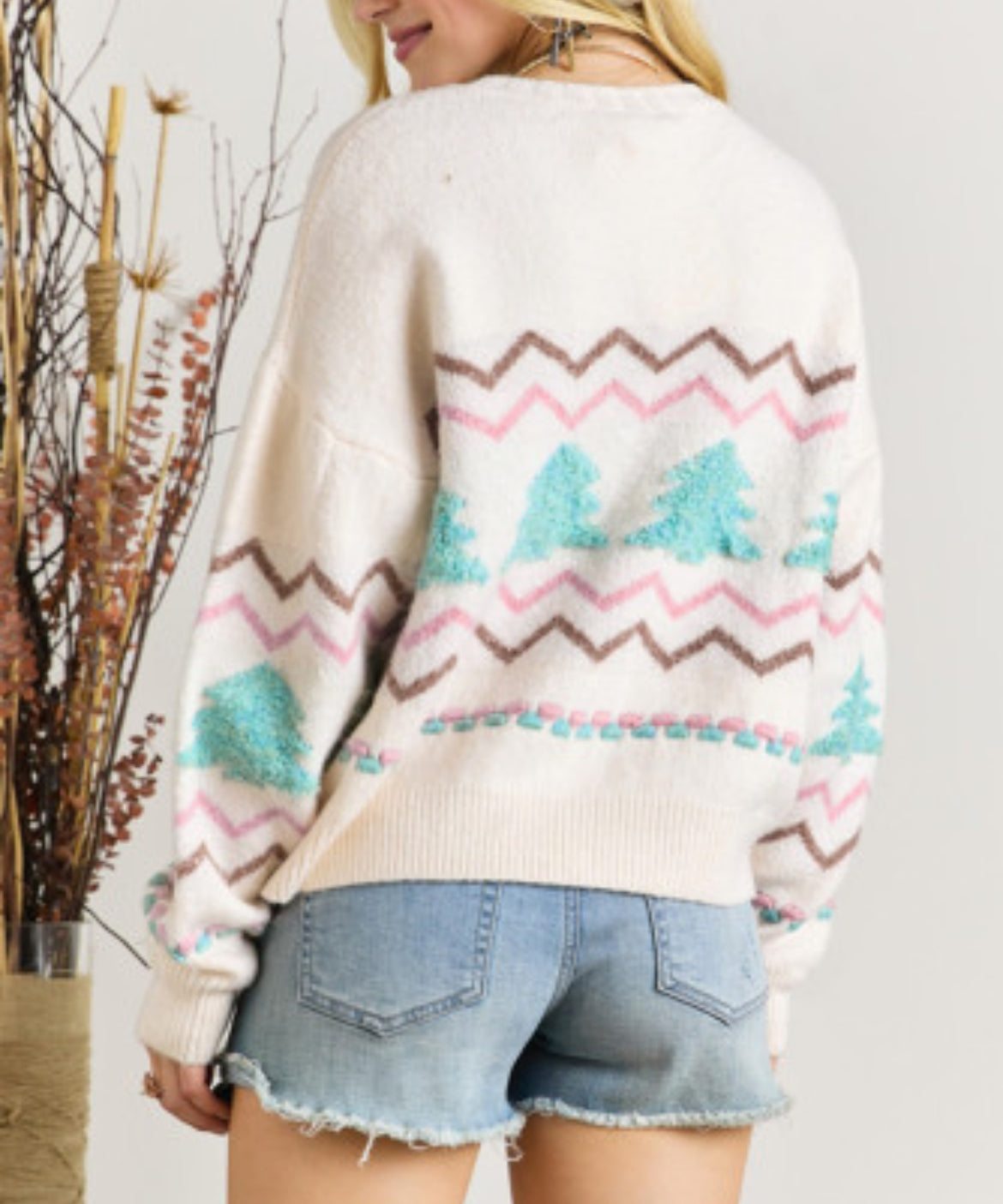 Winter White Tree Sweater