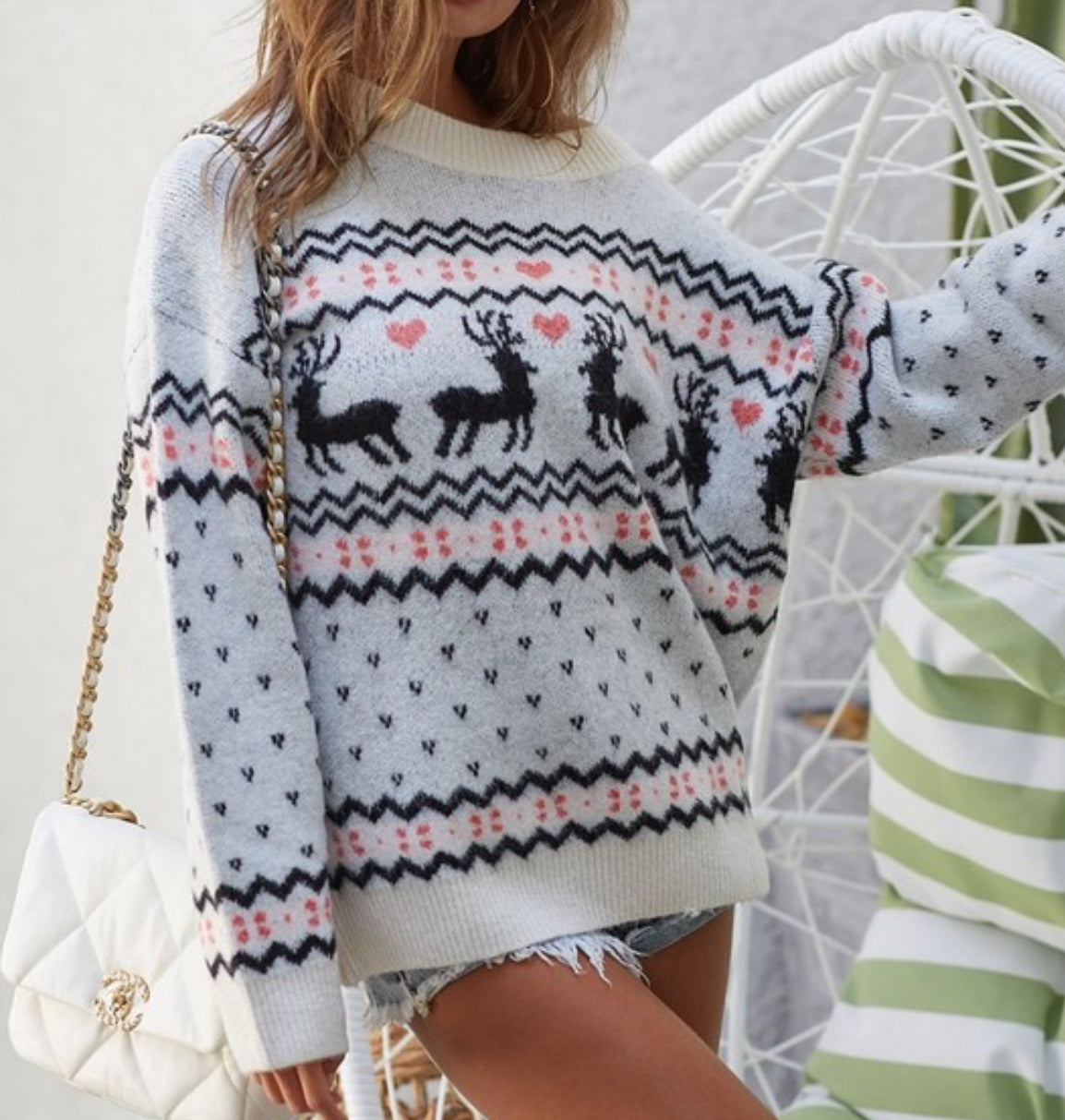 Deer Print Sweater