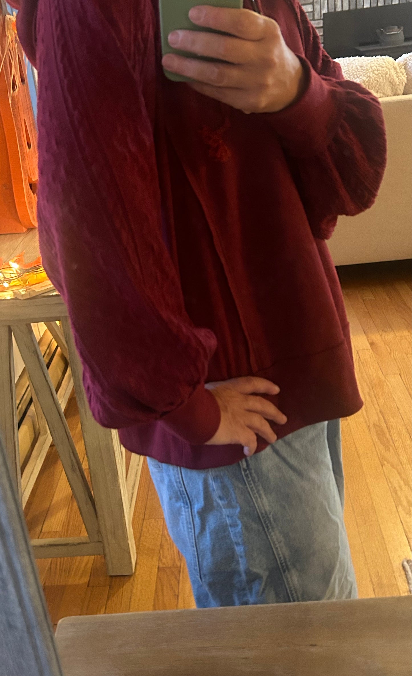 Knitted Sleeve Sweatshirt