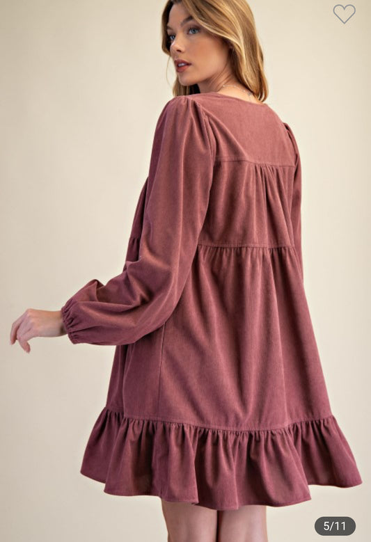 Mauve Corduroy Dress
