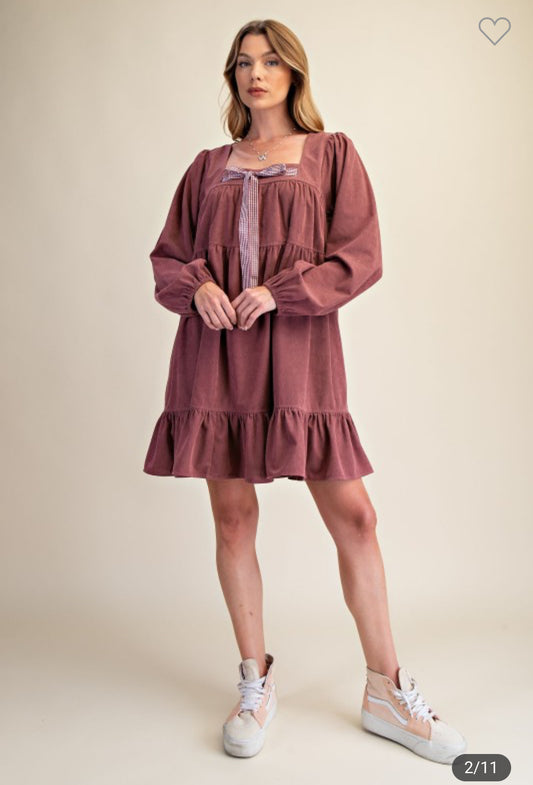 Mauve Corduroy Dress
