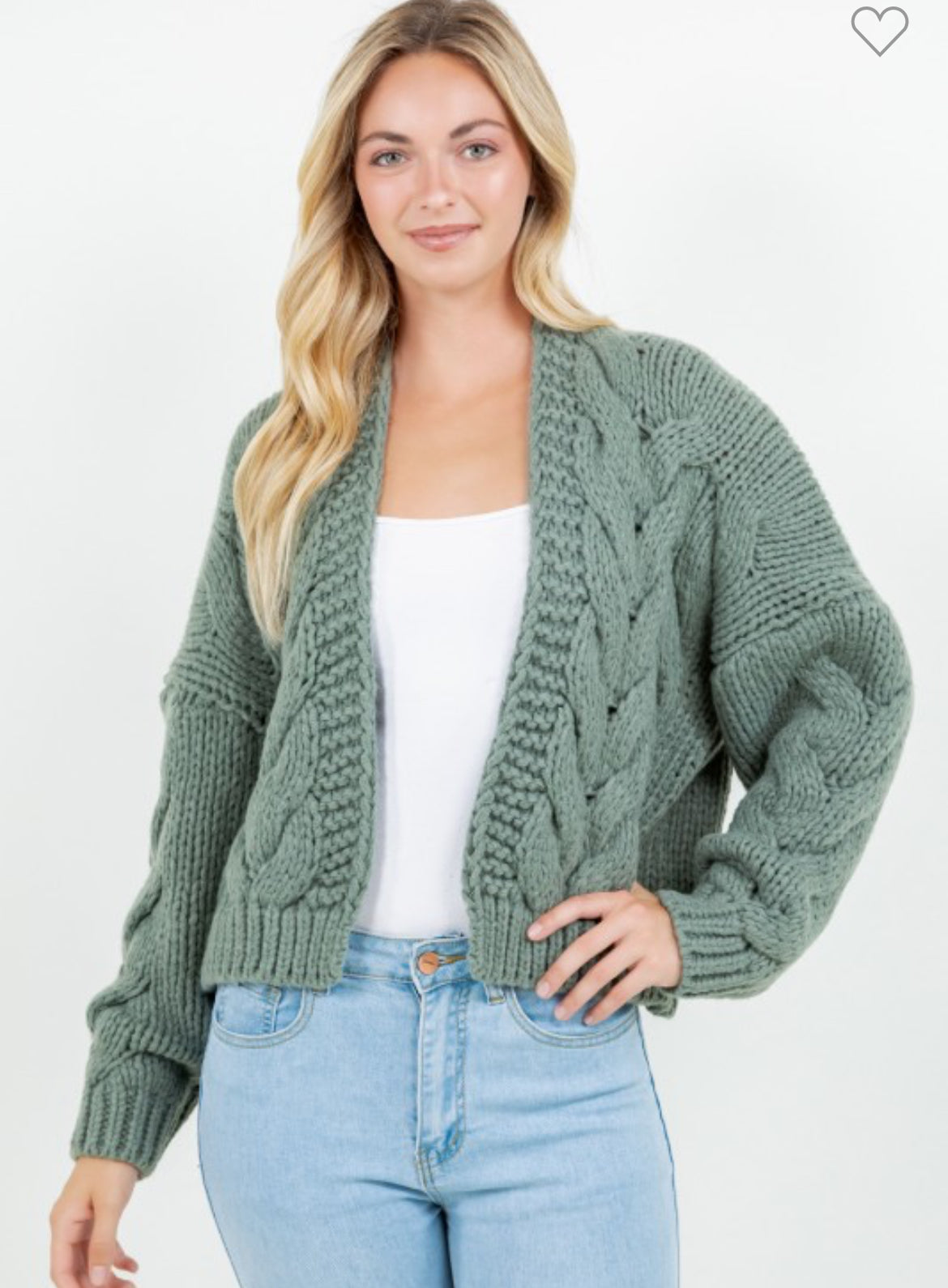 Chunky Cable Knit Open Cardigan