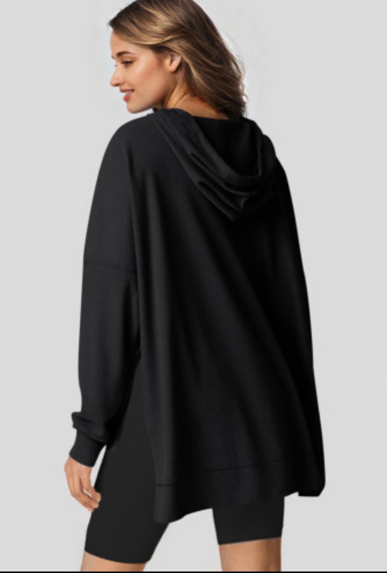 Hooded Waffle Long Sleeve Top