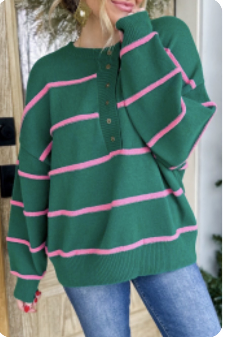 Half Button Oversized Sweater
