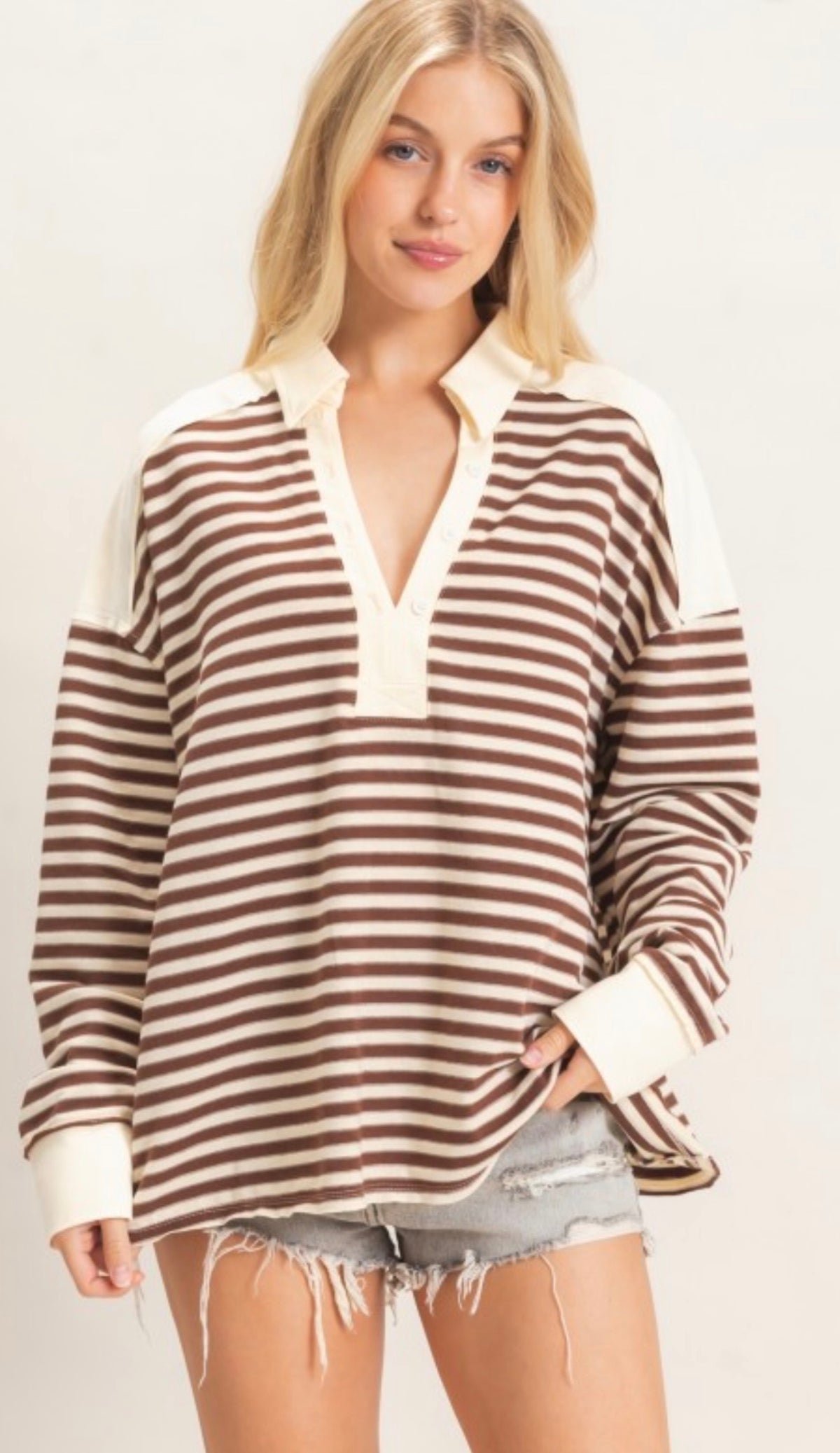 Striped Henley Top